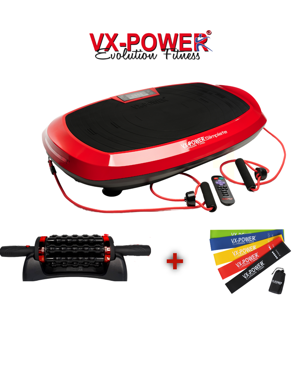 VX-POWER SLIMPLATE GALAXY + ROLLING MASSAGER + BANDS Red
