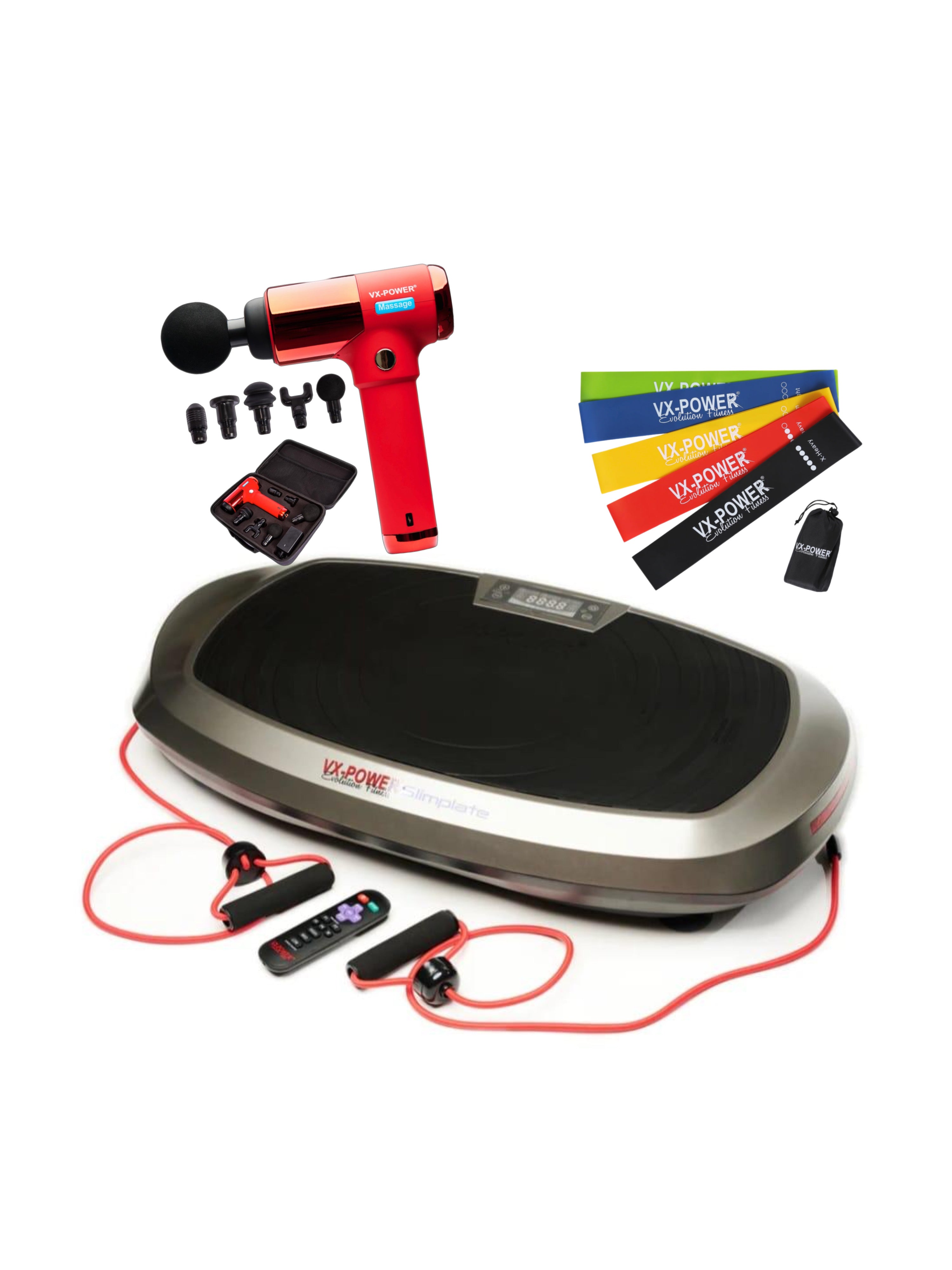 SIMPLATE GALAXY + MASSAGER GUN + RESISTANCE BANDS – VX-Power Evolution ...