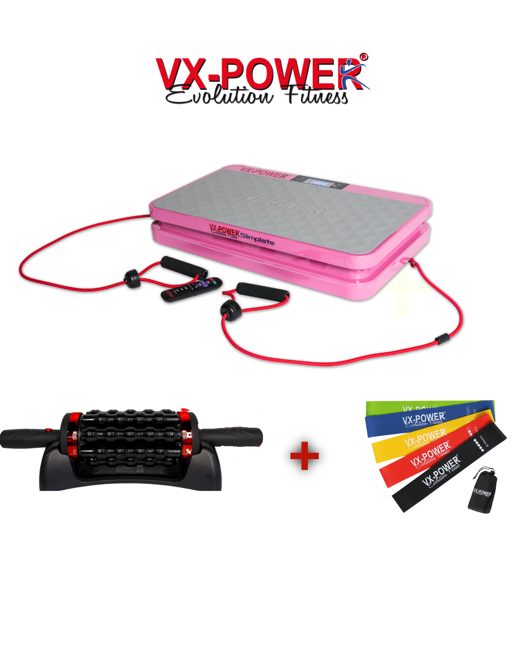 VX-POWER SLIMPLATE DIGITAL + ROLLING MASSAGER + BANDS Pink VX-POWER SLIMPLATE DIGITAL + ROLLING MASSAGER + BANDS Pink