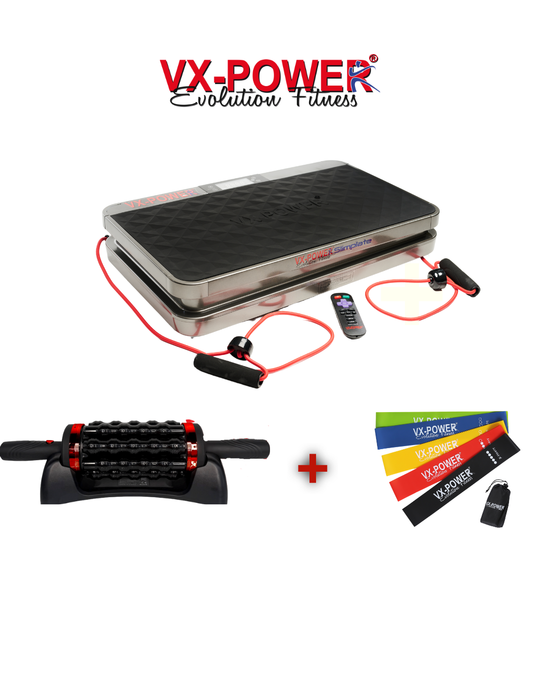 VX-POWER SLIMPLATE DIGITAL + ROLLING MASSAGER + BANDS Silver VX-POWER SLIMPLATE DIGITAL + ROLLING MASSAGER + BANDS Silver